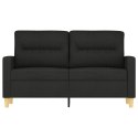SOFA 2-OSOBOWA CZARNA 120CM TAPICEROWANA TKANINĄ
