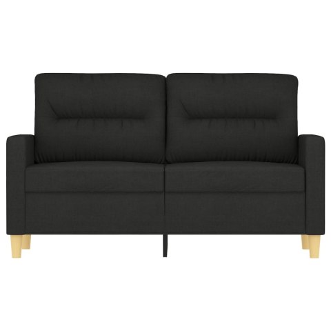 SOFA 2-OSOBOWA CZARNA 120CM TAPICEROWANA TKANINĄ
