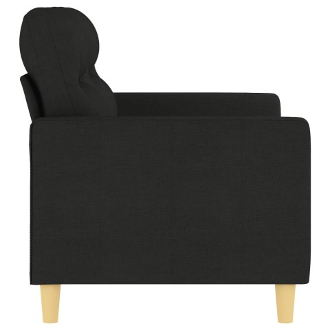 SOFA 2-OSOBOWA CZARNA 120CM TAPICEROWANA TKANINĄ