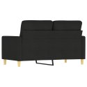 SOFA 2-OSOBOWA CZARNA 120CM TAPICEROWANA TKANINĄ