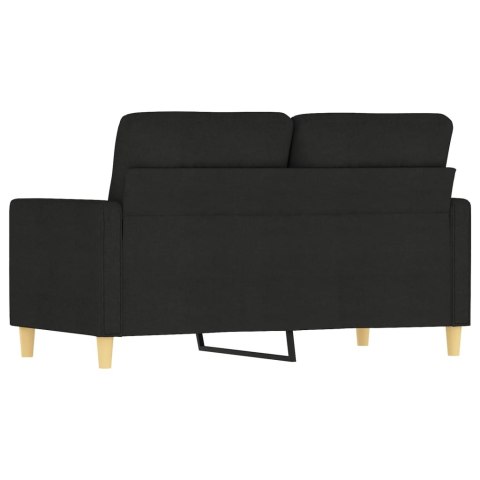 SOFA 2-OSOBOWA CZARNA 120CM TAPICEROWANA TKANINĄ