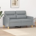 SOFA 2-OSOBOWA JASNOSZARA 120CM TAPICEROWANA TKANINĄ