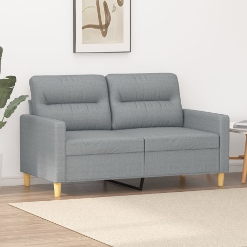 SOFA 2-OSOBOWA JASNOSZARA 120CM TAPICEROWANA TKANINĄ