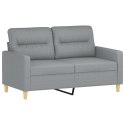 SOFA 2-OSOBOWA JASNOSZARA 120CM TAPICEROWANA TKANINĄ