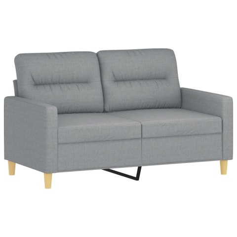 SOFA 2-OSOBOWA JASNOSZARA 120CM TAPICEROWANA TKANINĄ