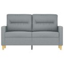 SOFA 2-OSOBOWA JASNOSZARA 120CM TAPICEROWANA TKANINĄ