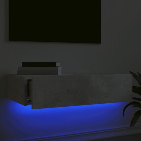 SZAFKA TELEWIZYJNA Z LED SZAROŚĆ BETONU 60X35X15,5CM