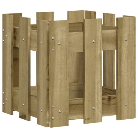 DONICA OGRODOWA Z PŁOTKIEM 30X30X30CM IMPREGNOWANA SOSNA