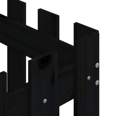 DONICA OGRODOWA Z PŁOTKIEM CZARNA 60X60X60CM DREWNO SOSNOWE