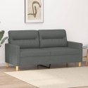 SOFA 2-OSOBOWA CIEMNOSZARA 140CM TAPICEROWANA TKANINĄ