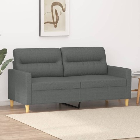SOFA 2-OSOBOWA CIEMNOSZARA 140CM TAPICEROWANA TKANINĄ