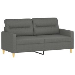 SOFA 2-OSOBOWA CIEMNOSZARA 140CM TAPICEROWANA TKANINĄ