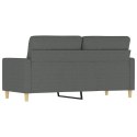 SOFA 2-OSOBOWA CIEMNOSZARA 140CM TAPICEROWANA TKANINĄ