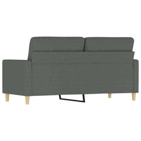 SOFA 2-OSOBOWA CIEMNOSZARA 140CM TAPICEROWANA TKANINĄ
