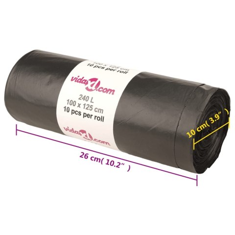 WORKI NA ŚMIECI 150 SZT. CZARNE 240 L