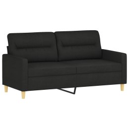 SOFA 2-OSOBOWA CZARNA 140CM TAPICEROWANA TKANINĄ