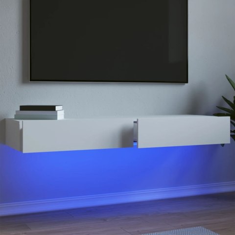 SZAFKI TELEWIZYJNE Z LED 2 SZT. BIAŁE 60X35X15,5CM
