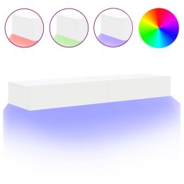 SZAFKI TELEWIZYJNE Z LED 2 SZT. BIAŁE 60X35X15,5CM