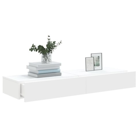 SZAFKI TELEWIZYJNE Z LED 2 SZT. BIAŁE 60X35X15,5CM