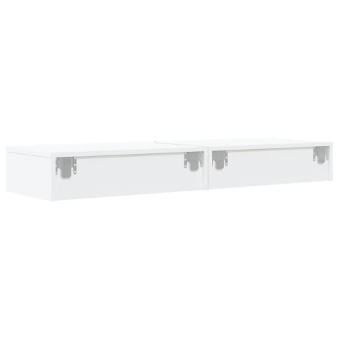 SZAFKI TELEWIZYJNE Z LED 2 SZT. BIAŁE 60X35X15,5CM