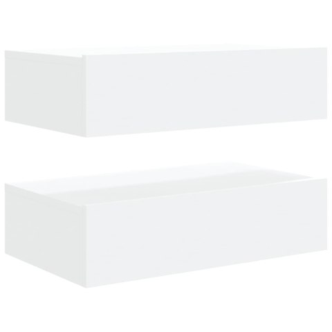 SZAFKI TELEWIZYJNE Z LED 2 SZT. BIAŁE 60X35X15,5CM