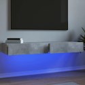 SZAFKI TELEWIZYJNE Z LED, 2 SZT., SZAROŚĆ BETONU, 60X35X15,5 CM