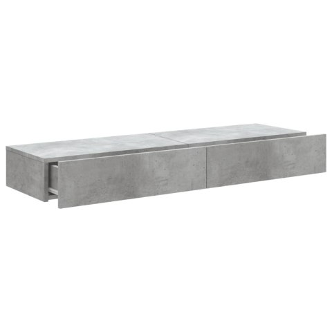 SZAFKI TELEWIZYJNE Z LED, 2 SZT., SZAROŚĆ BETONU, 60X35X15,5 CM