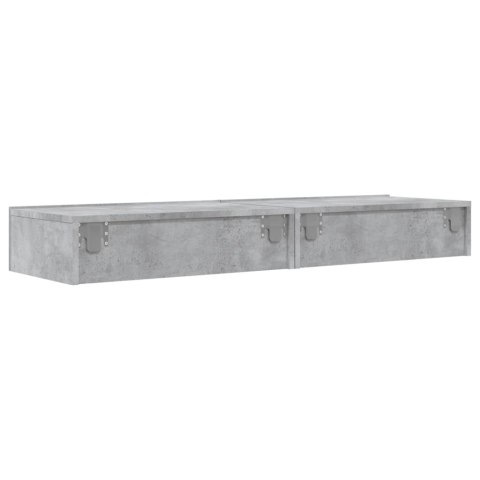 SZAFKI TELEWIZYJNE Z LED, 2 SZT., SZAROŚĆ BETONU, 60X35X15,5 CM