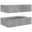 SZAFKI TELEWIZYJNE Z LED, 2 SZT., SZAROŚĆ BETONU, 60X35X15,5 CM