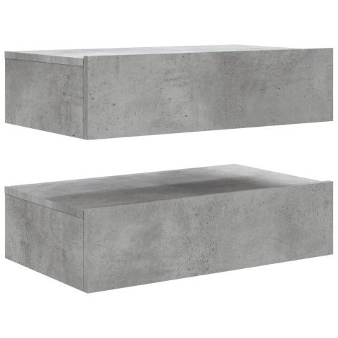 SZAFKI TELEWIZYJNE Z LED, 2 SZT., SZAROŚĆ BETONU, 60X35X15,5 CM