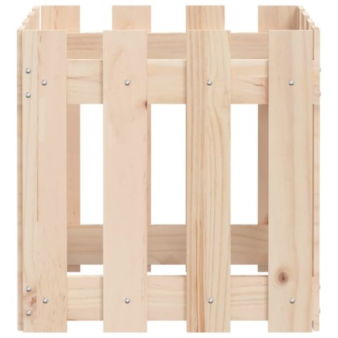 DONICA OGRODOWA Z PŁOTKIEM 40X40X40CM LITE DREWNO SOSNOWE