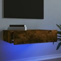 SZAFKA TELEWIZYJNA Z LED PRZYDYMIONY DĄB 60X35X15,5CM