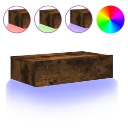 SZAFKA TELEWIZYJNA Z LED PRZYDYMIONY DĄB 60X35X15,5CM