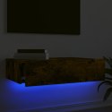 SZAFKA TELEWIZYJNA Z LED PRZYDYMIONY DĄB 60X35X15,5CM