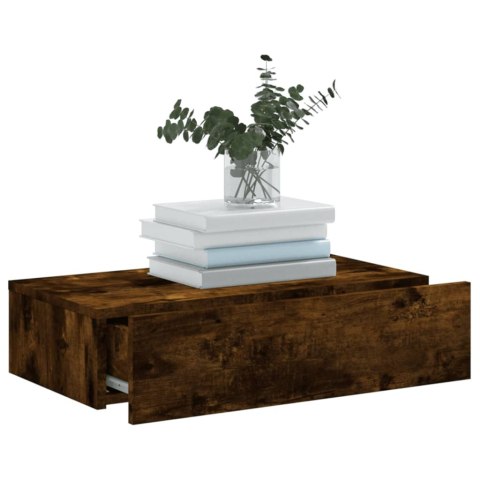 SZAFKA TELEWIZYJNA Z LED PRZYDYMIONY DĄB 60X35X15,5CM