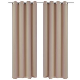 ZASŁONY ZACIEMNIAJĄCE Z KÓŁKAMI 2 SZT. 135X 175CM KREMOWE