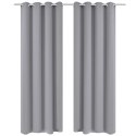 ZASŁONY ZACIEMNIAJĄCE Z KÓŁKAMI 2 SZT. 135X 175CM SZARE