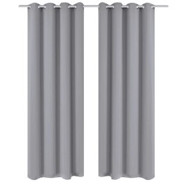 ZASŁONY ZACIEMNIAJĄCE Z KÓŁKAMI 2 SZT. 135X 175CM SZARE