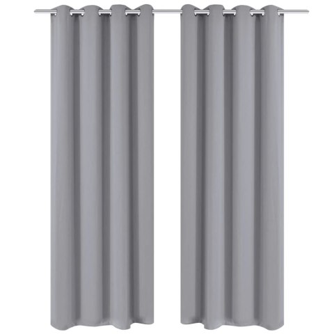 ZASŁONY ZACIEMNIAJĄCE Z KÓŁKAMI 2 SZT. 135X 175CM SZARE