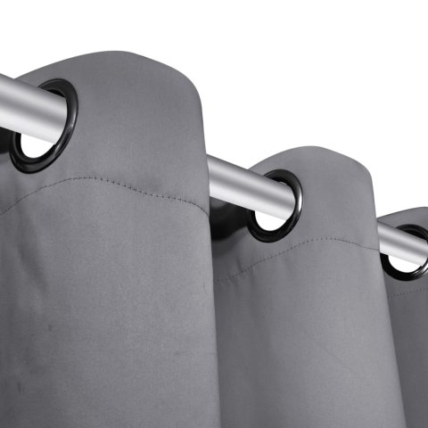 ZASŁONY ZACIEMNIAJĄCE Z KÓŁKAMI 2 SZT. 135X 175CM SZARE