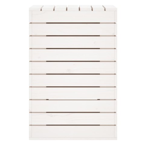 KOSZ NA PRANIE BIAŁY 44X44X66CM LITE DREWNO SOSNOWE