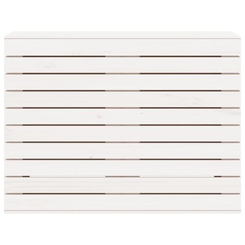 KOSZ NA PRANIE BIAŁY 88,5X44X66CM LITE DREWNO SOSNOWE