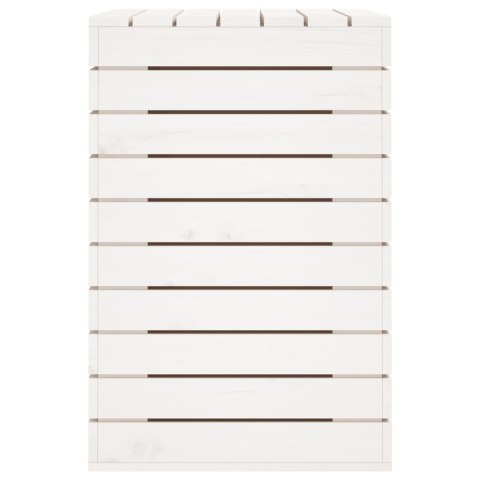 KOSZ NA PRANIE BIAŁY 88,5X44X66CM LITE DREWNO SOSNOWE