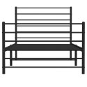 METALOWA RAMA ŁÓŻKA Z WEZGŁOWIEM I ZANÓŻKIEM CZARNA 80X200CM