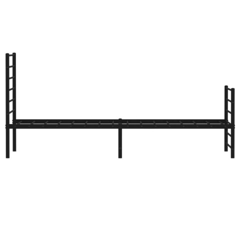 METALOWA RAMA ŁÓŻKA Z WEZGŁOWIEM I ZANÓŻKIEM CZARNA 80X200CM
