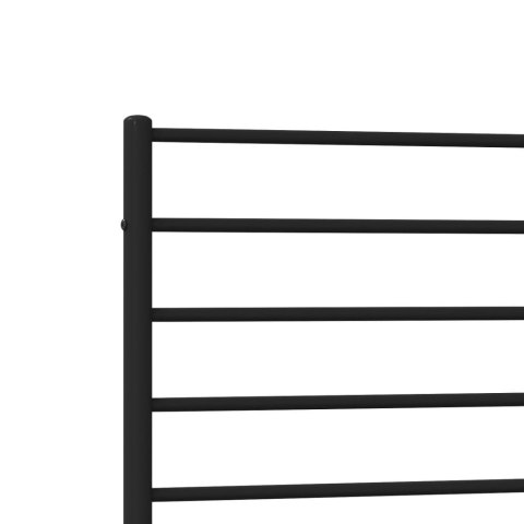 METALOWA RAMA ŁÓŻKA Z WEZGŁOWIEM I ZANÓŻKIEM CZARNA 80X200CM