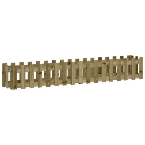 RABATA OGRODOWA Z PŁOTKIEM 200X30X30CM IMPREGNOWANA SOSNA