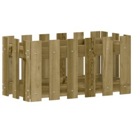 DONICA OGRODOWA Z PŁOTKIEM 60X30X30CM IMPREGNOWANA SOSNA