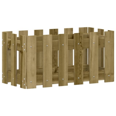 DONICA OGRODOWA Z PŁOTKIEM 60X30X30CM IMPREGNOWANA SOSNA