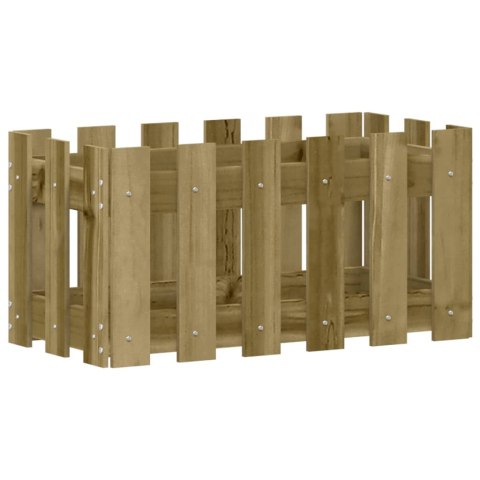 DONICA OGRODOWA Z PŁOTKIEM 60X30X30CM IMPREGNOWANA SOSNA